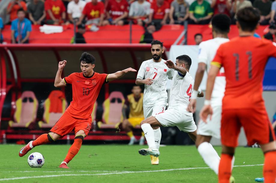 [图]世初赛-王钰栋点射 国足1-0巴林小组第5收官